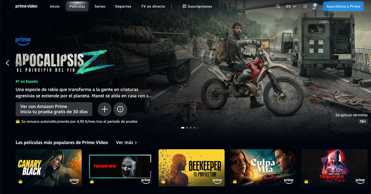 Prime Video, plataforma de Amazon para ver películas y series